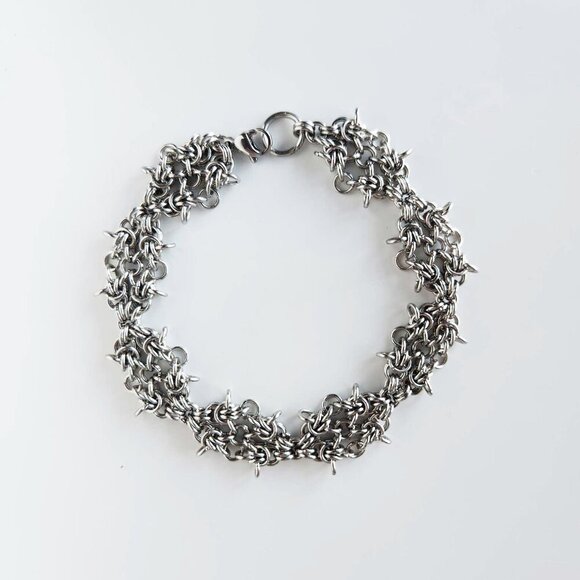 Unique handmade dainty silver bracelet ✦ intricate lace bracelet ✦ - Picture 1 of 12